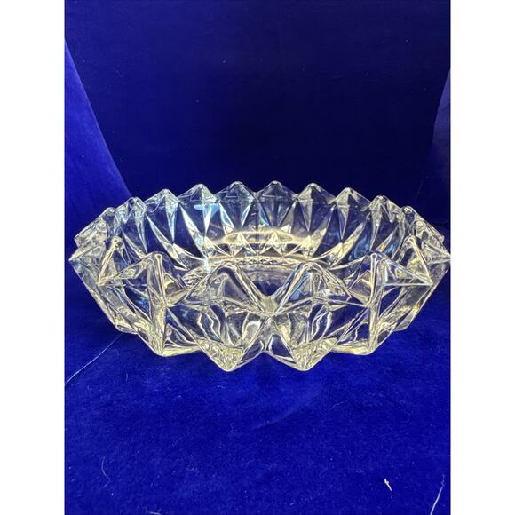 Vintage KIG Indonesia Diamond Cut Glass Candy Bowl, Trinket Dish Or Ashtray - Picture 2 of 4